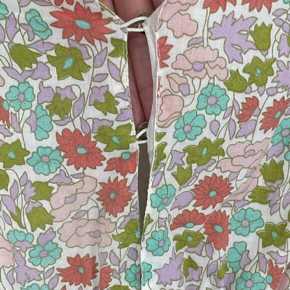 Love The Label Ines Ivory Tiered Ruffle Skirt Mini Dress Floral Ivory Medium NWT - Picture 5 of 11